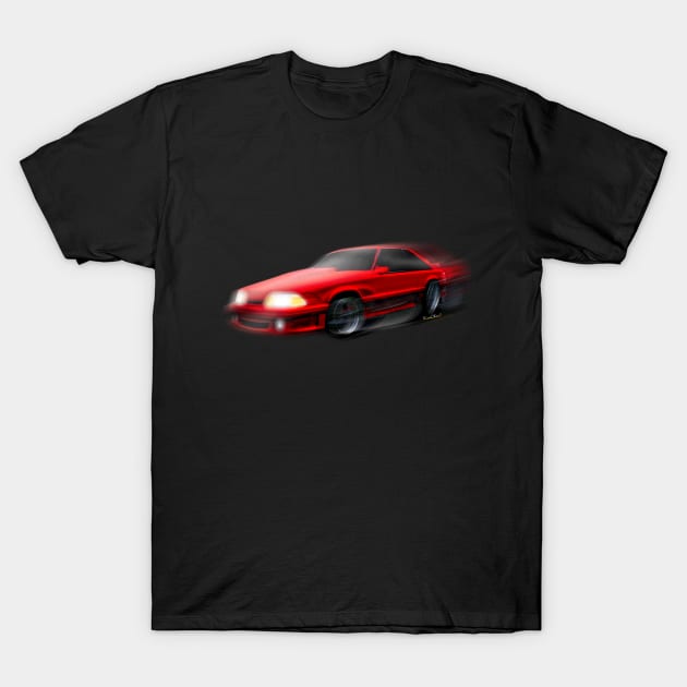90 Ford Mustang GT 5.0 T-Shirt by vivachas